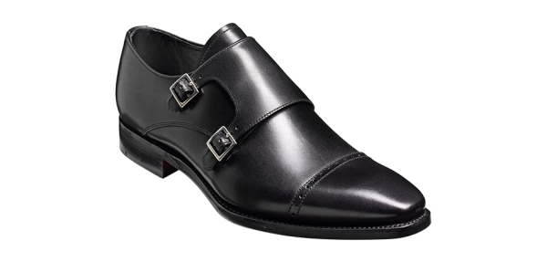 Barker lancaster leather shoes black front