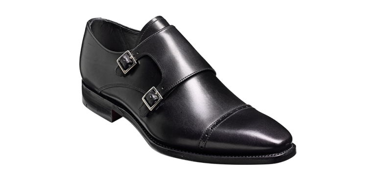 Barker lancaster leather shoes black front